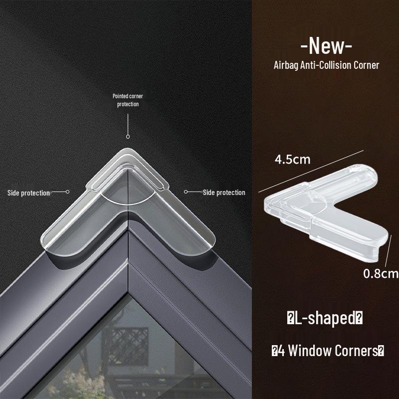 Aluminum Window Anti-Collision Silicone Corner Protector for Inward Opening Windows - Safety Right Angle Sleeve