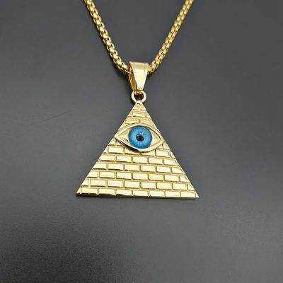 Pendentif Œil d'Horus Pyramide Punk Couleur Or Acier Inoxydable Collier Égyptien pour Hommes Femmes Bijoux Égypte Ancienne Cadeau 2025