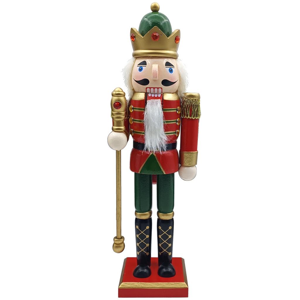 For Factory Direct 30CM Wooden Nutcracker King Soldier Christmas Gift Puppet Ornament Walnut -017