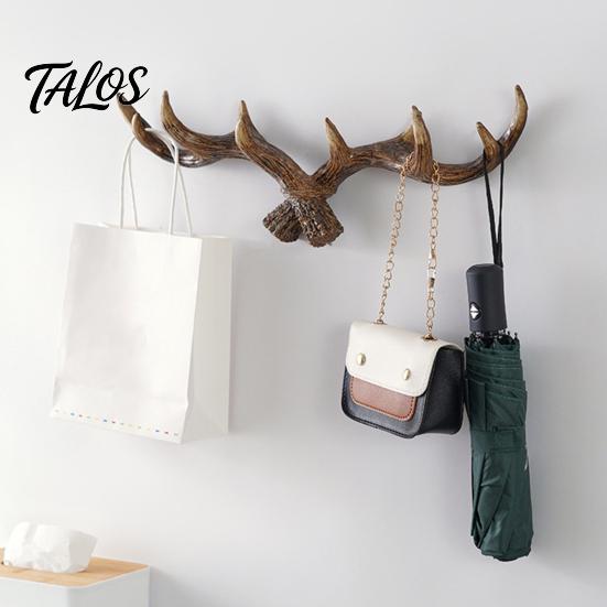 Wall Decor Hanger Vintage Deer Antler Hook, Farmhouse Rustic Mounted Heavy Multi-hook Coat Rack Duty Decorative for Coats Keys Bags Hats Towels
