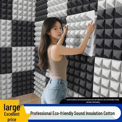 Pyramid Sound Insulation & Absorption Cotton: Strong Noise Reduction for Bedrooms, KTV, and Home - Self-Adhesive.