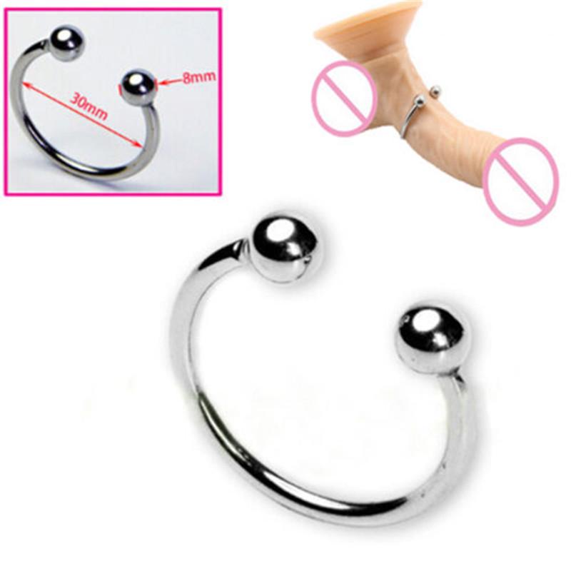 Dual Ball Stainless Steel Cock Head Glans Penis Ring Sex Increase Orgasm Sex Products for Men