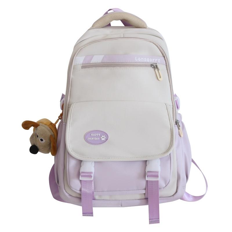 School season large-capacity contrasting color labeling men's and women's school bags new leisure travel backpacks