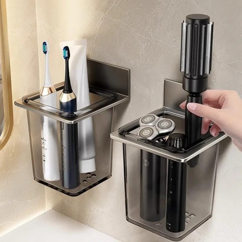 1PC Toothbrush Toothpaste Comb Storage Rack Bathroom Washbasin Toilet Hole Free Shaver Storage Rack