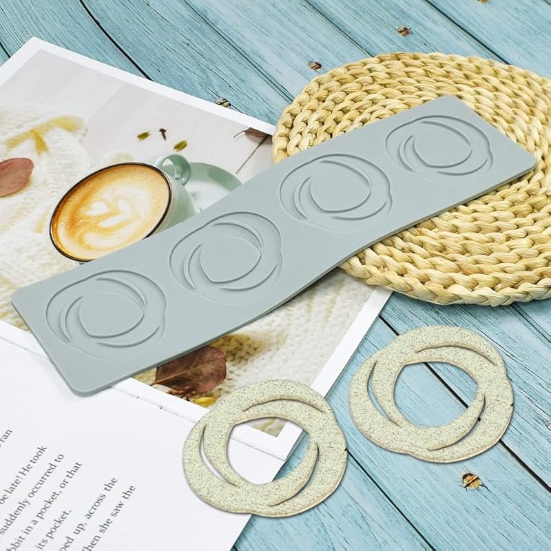 Geometric Pattern Mold, 3D Hollow Spiral Mold Silicone Fondant Candle Mold for Cake Cupcake Food Decorations (F_12x3.28x0.08inch)