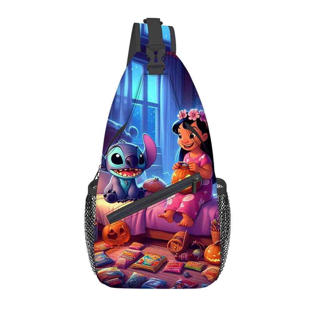 Breast Bag Women'S Fashion Oxford Cloth Cartoon Shoulder Messenger Bag Large Capacity Cycling Breast Bag