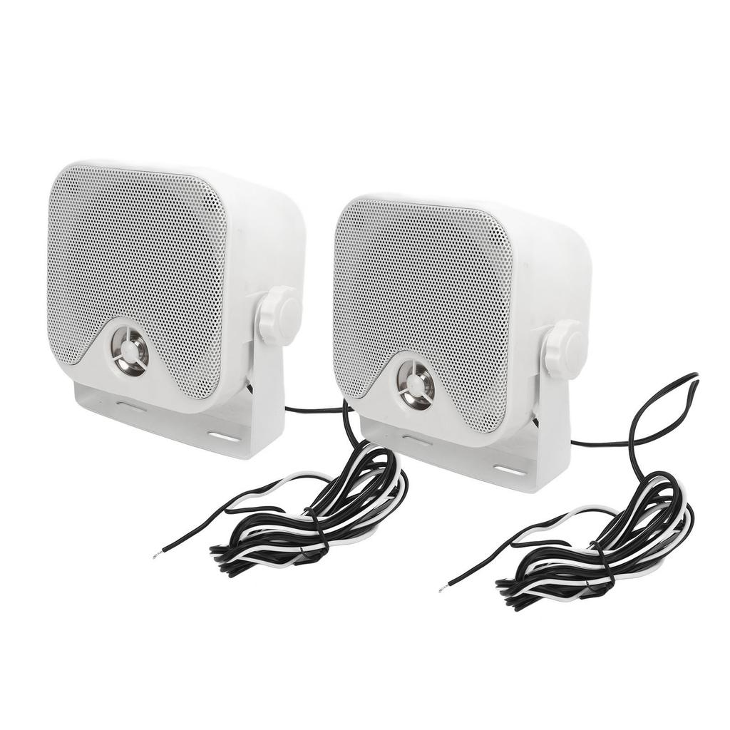 1 Pair 4in Marine Box Speakers 100W Heavy Duty Waterproof Outdoor Sound System for ATV UTV Tractor Truck