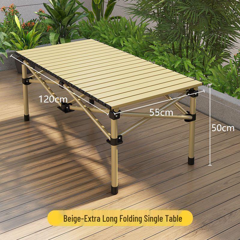 Portable Heightened Outdoor Camping Foldable Table - Lightweight Egg Roll Design