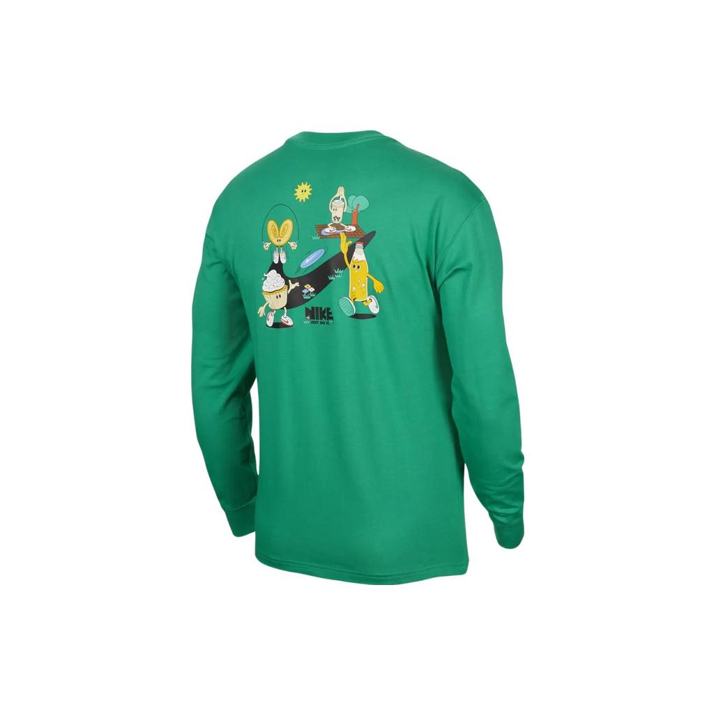 Nike T Shirts Men's Green Crew Neck Moderate Straight Fit FN0253-324