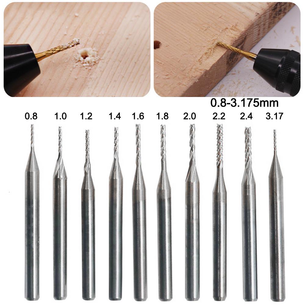 10PCS 1//8/'/' 0.8-3.175mm PCB Drill Bit Engraving Cutter Rotary CNC Mill End Set
