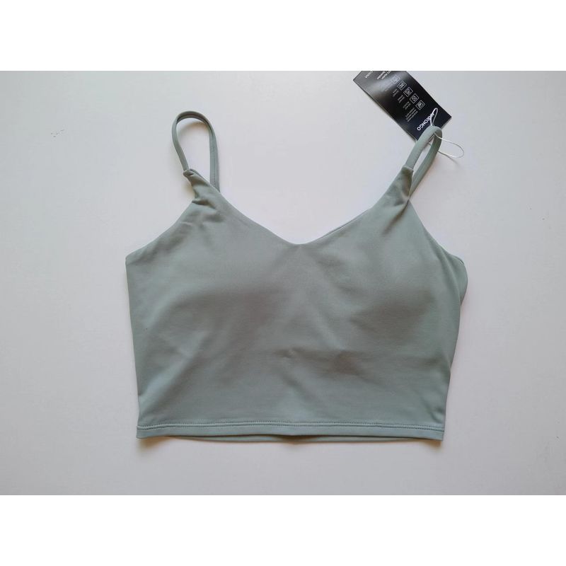 

Lulu Double-Sided Sanding Quick-Drying High Elastic Belt Chest Pad Yoga Greyish green XL