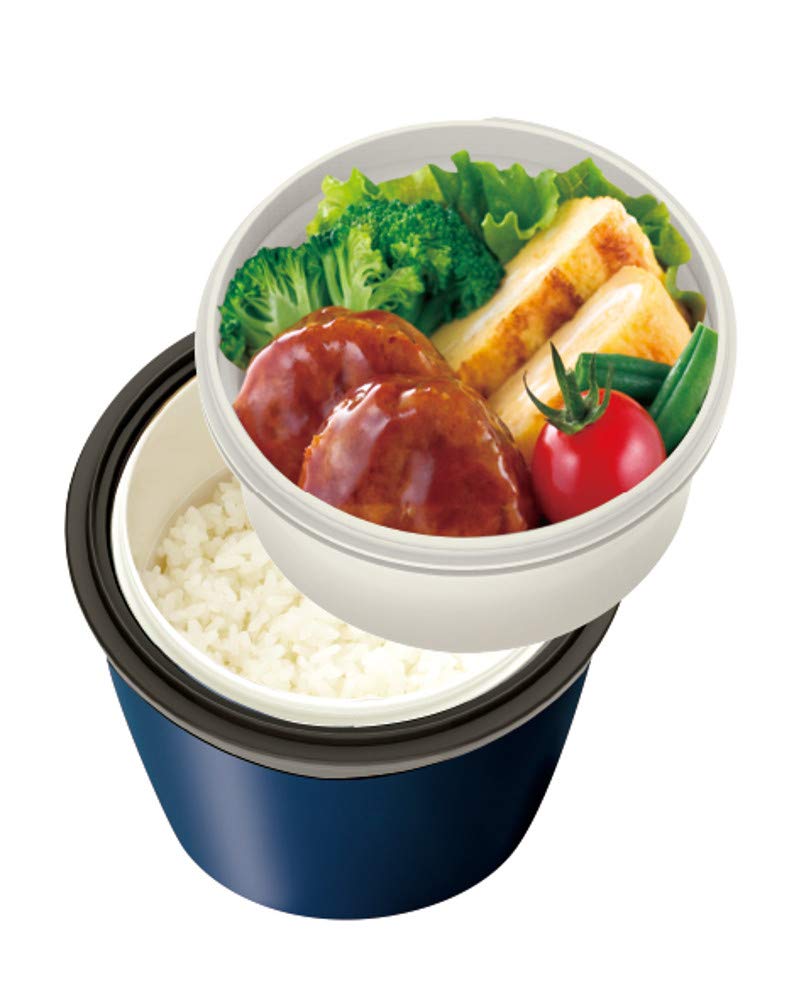 Asvel Lantas Cafe Donburi Lunch Insulated Lunch A3200 Jar, 500ml, Navy, HLB-CD500