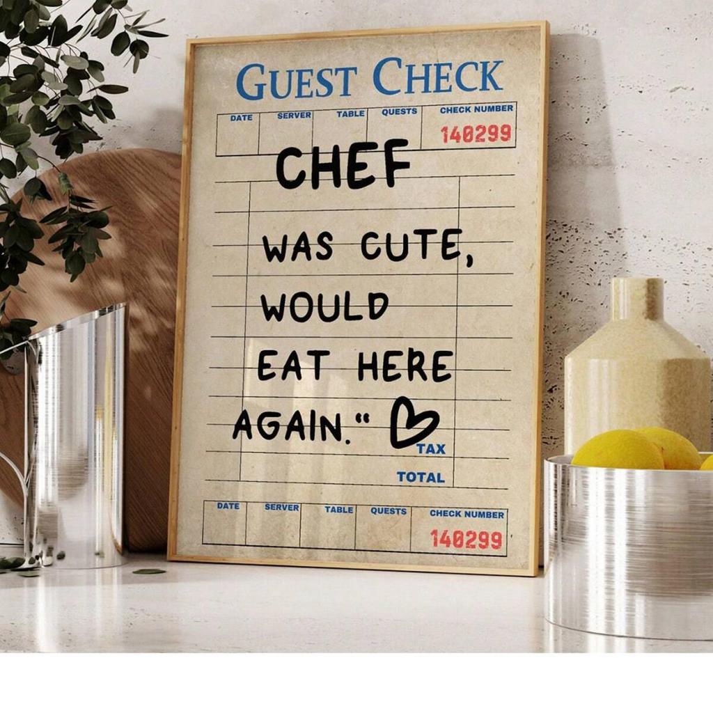 Retro Red Chef Wall Art Print - Canvas Poster for Living Room or Bedroom