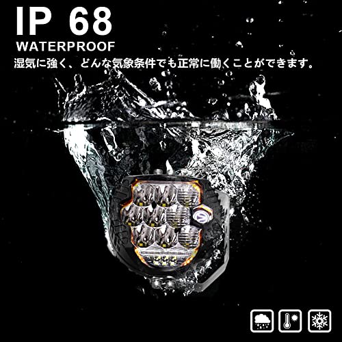 KAWELL 90W Fog Lamp, Angel Eye Headlight, LED Combo Light, Spotlight, Fog Lamp, LED Driving Light, IP68, Compatible with 12V and 24V, 1-Year Warranty,