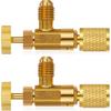 2 Pcs R32 R454B Refrigerant Adapter 1/4" Female Flare X 1/4" Male Flare Ball Valve Hose Adapter Brass Compact HVAC Low Loss Fittings for R32 R454B