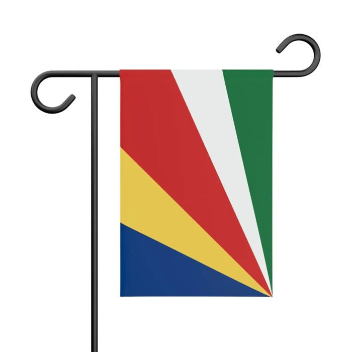 Drapeau Jardin Seychelles – 32 x 47.5 cm – Polyester Résistant – Format Vertical – Extérieur – Pixelforma