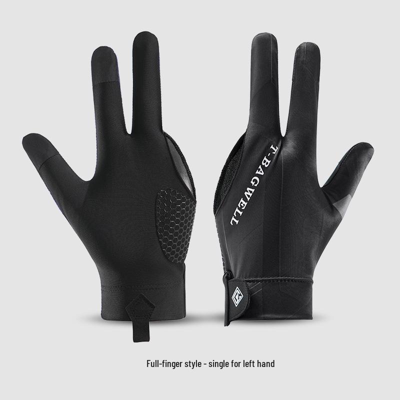 Billiard 3-Finger Fingerless Gloves: Thin, Breathable, Sweat-Wicking, Anti-Slip Snooker Pool Gloves, Single Full-Finger Pack.