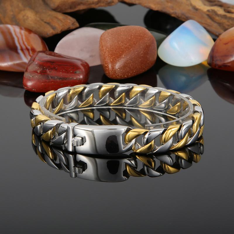 12MM Fashion Men Stainless Steel Thick Cuban Chain Bracelet Jewelry
