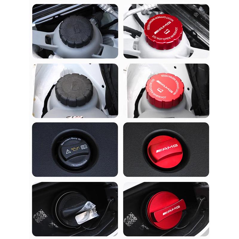Car Oil Filler Door Cover Fuel Tank Gas Caps Accessories For AMG W203 W206 W211 W212 W201 W210 W108 W168 W176 W124 W126 W140 B A
