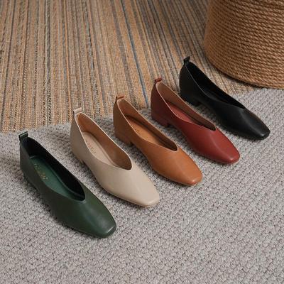 Women's 2023 French Square-Toed Low-Heel Flats – Soft-Soled, Niche Design for Spring & Autumn