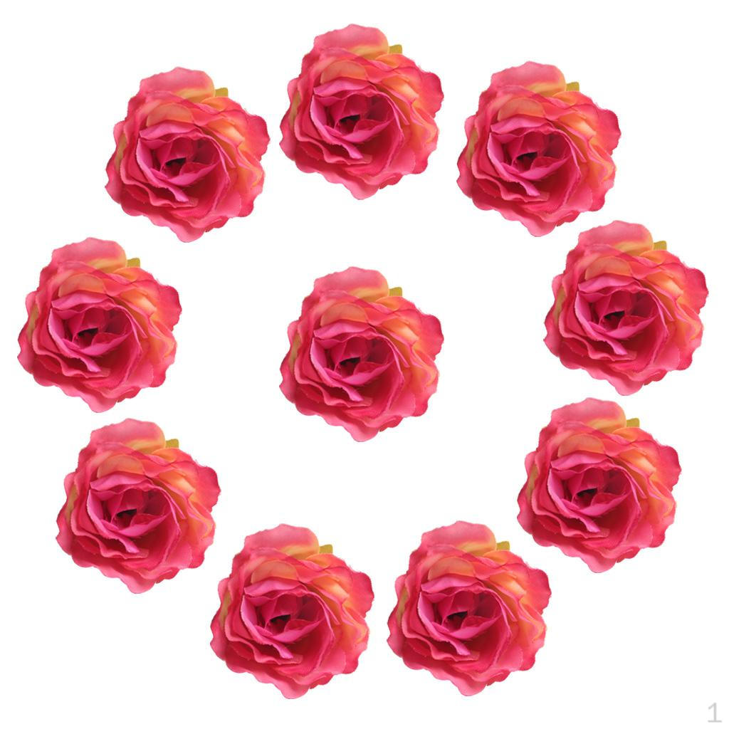 50pcs Artificial silk flower Craft Rose Red