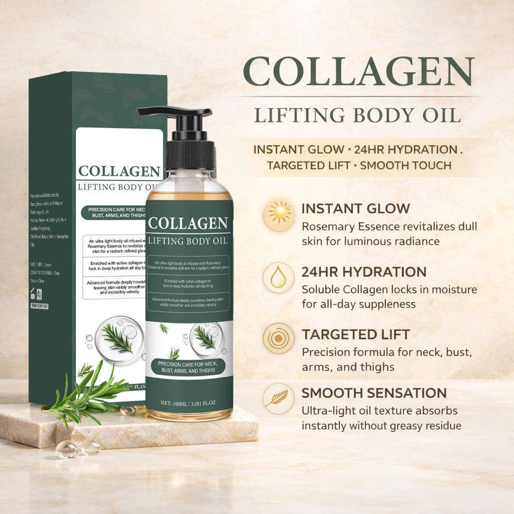 Collagen Firming Body Oil 100ml, Tighten & Lift Skin, Hydrate & Moisturize, Improve Cellulite