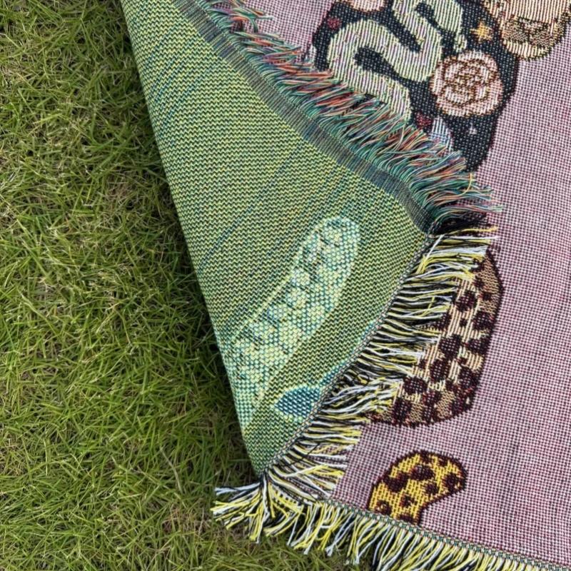 Elegant Leopard Blanket For Beds Cute Animal Picnic Blankets Outdoor Camping Mat Vintage Nordic Style Puppy Tapestry Decoration
