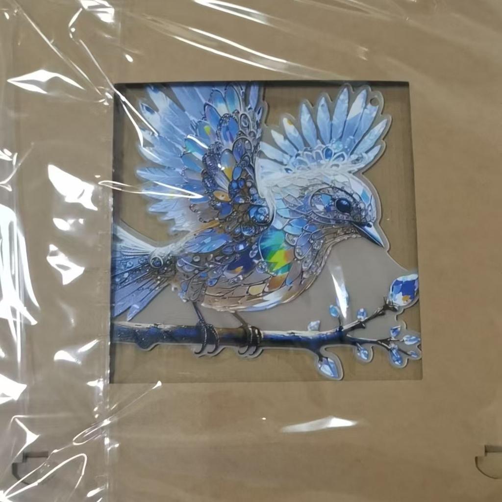 Flat 2D Bird Acrylic Ornament – Elegant Minimalist Wall Art for Home & Garden