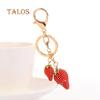 Women Fashion Strawberry Fruit Keychain Key Ring Bag Hanging Ornament Pendant Suspension Trinket
