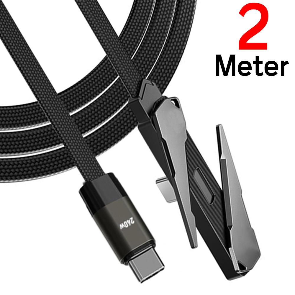 240W USB C L-shaped Bracket Data Cable Type-C To Type-C Data Cable Foldable Stand Fast Charging Cord for IPhone 15 16 17 Xiaomi