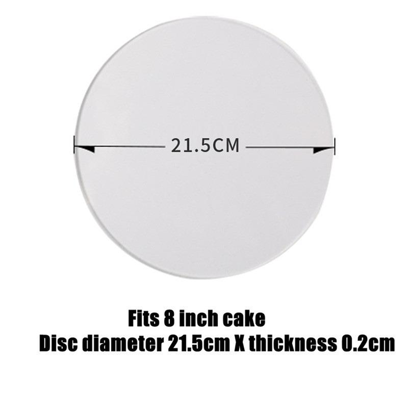 2Pcs Round Acrylic Cake Discs Topper Reusable Cake Boards Disk Base For Cakes Trimming Decorating Supplies Bakeware Accessories