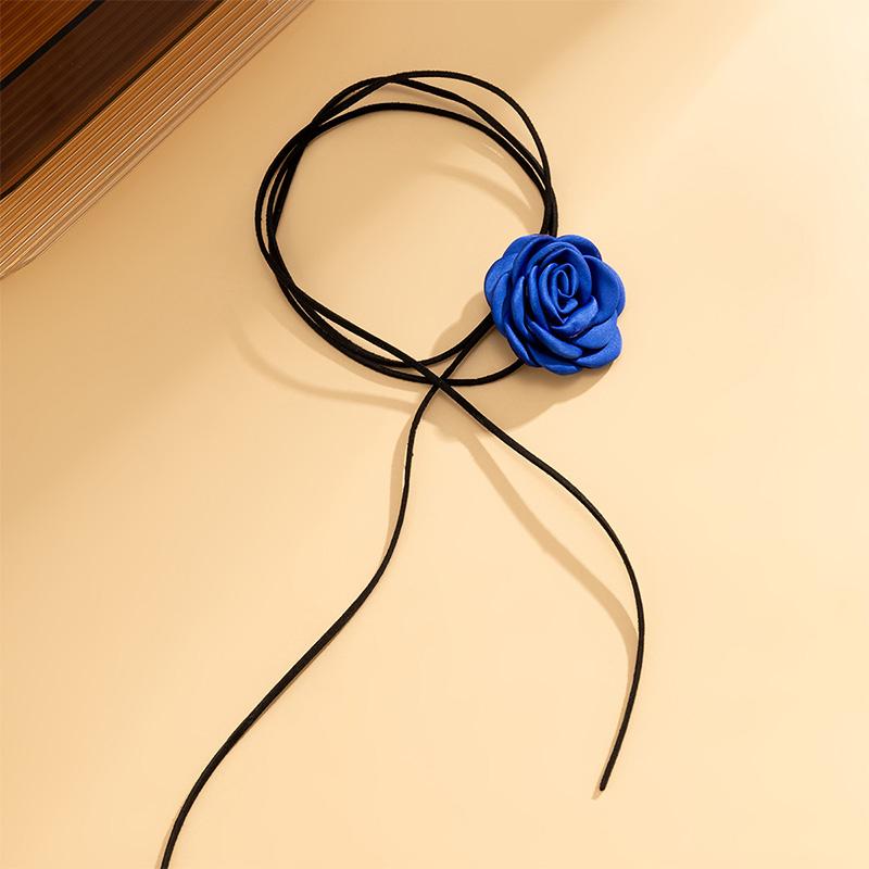 Collana Girocollo Donna In Velluto Con Fiore Di Rosa – Vintage, Floreale, Elegante, Regalo Per Matrimoni E Feste, Anni '90