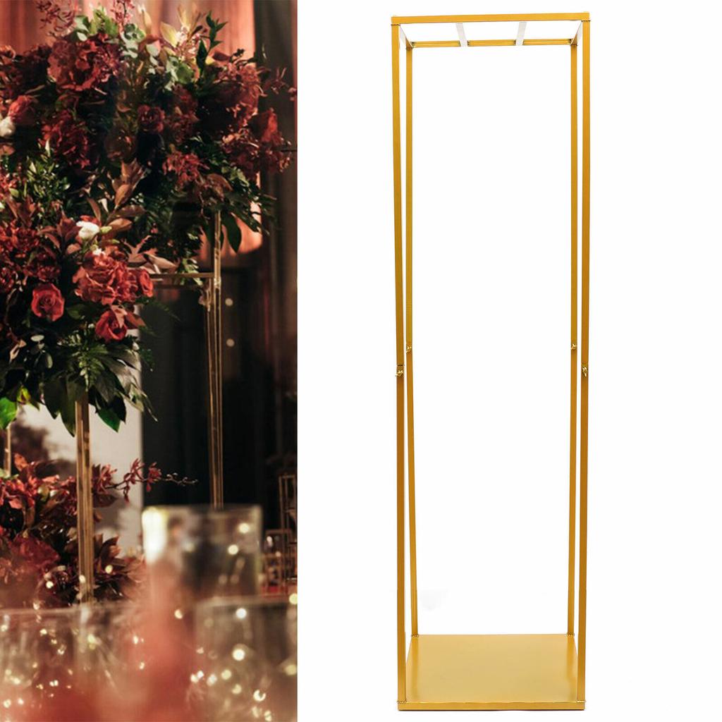 182cm Goldener Metall Blumenständer Rechteckiger Tisch Mittelstück Hochzeitsdeko Regal Sockel Podest Tisch