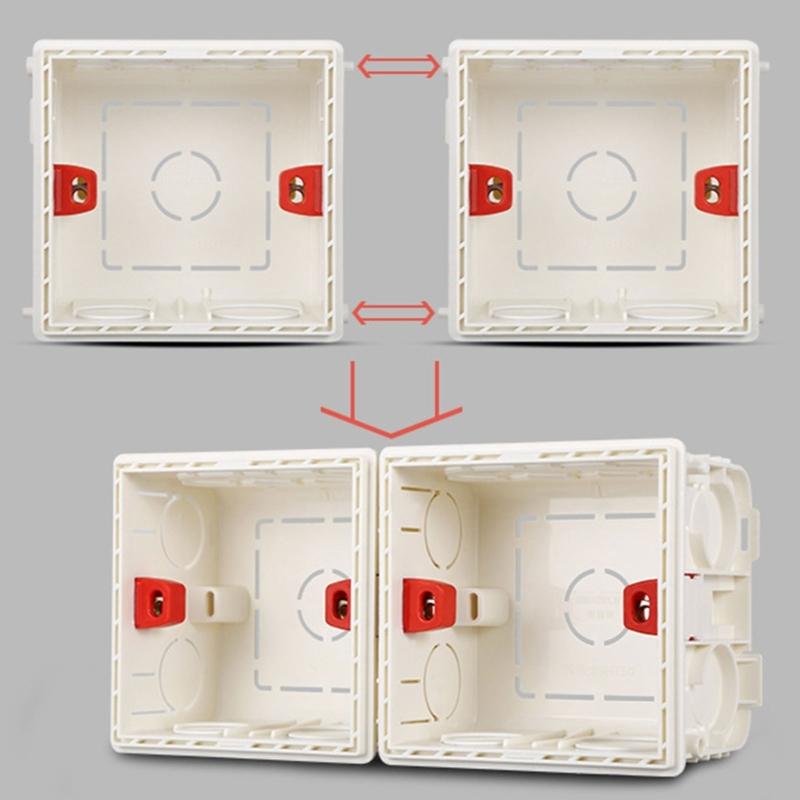 Dustproof PVC Wall Switch Socket Box Type 86 Mounting Back Box Wall Switch Socket-Plug Single Switch White Bottom Box