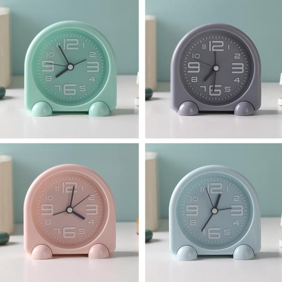 Bedside Alarm Clock Compact Mini Size Silent Operation Battery Powered Illuminated Display Decorative Table Clock