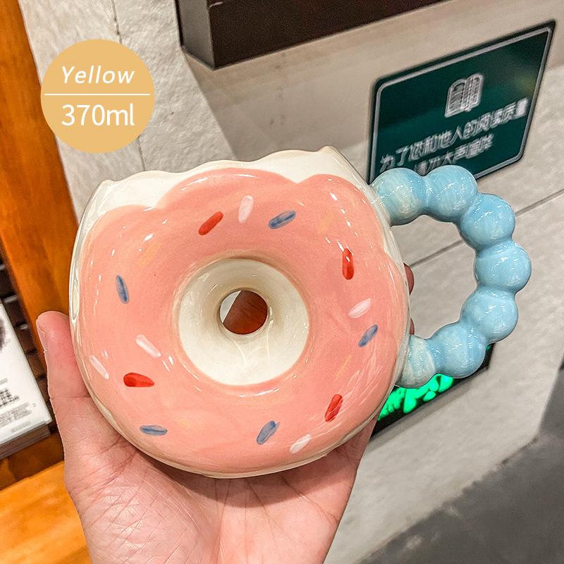 Taza de Agua Taza Taza de Donut Taza de Cerámica Taza de Leche de Dibujos Animados de Personalidad Creativa