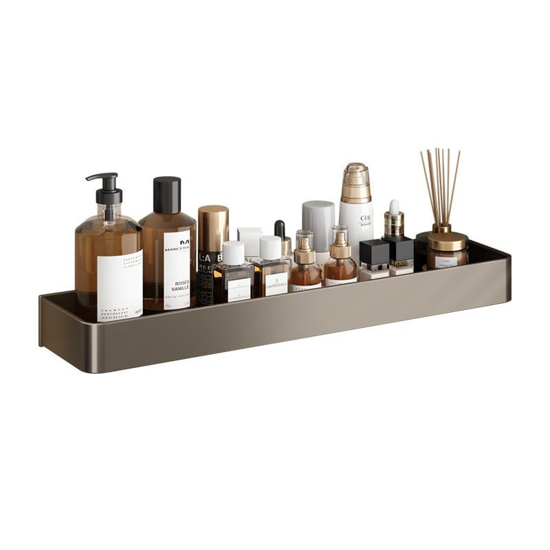 Gun Gray Aluminum Bathroom Shelving Unit For Shower And Toilet Storage