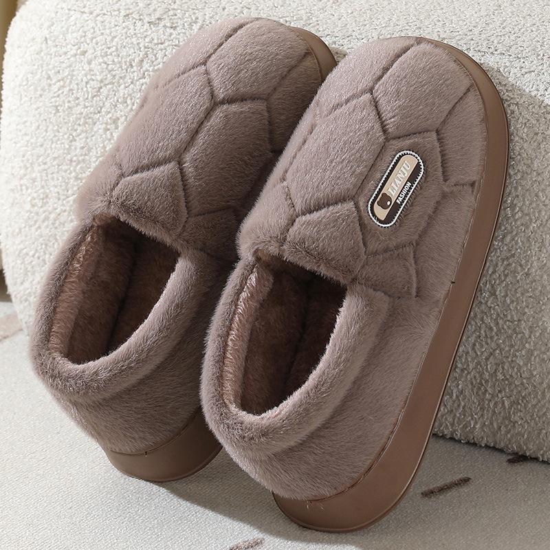 Fashion Winter Unisex Women Men Warm Plush Slippers Couple's Non-slip House Slides Toe Wrap Indoor Bedroom Lovers Home pantuflas mujer