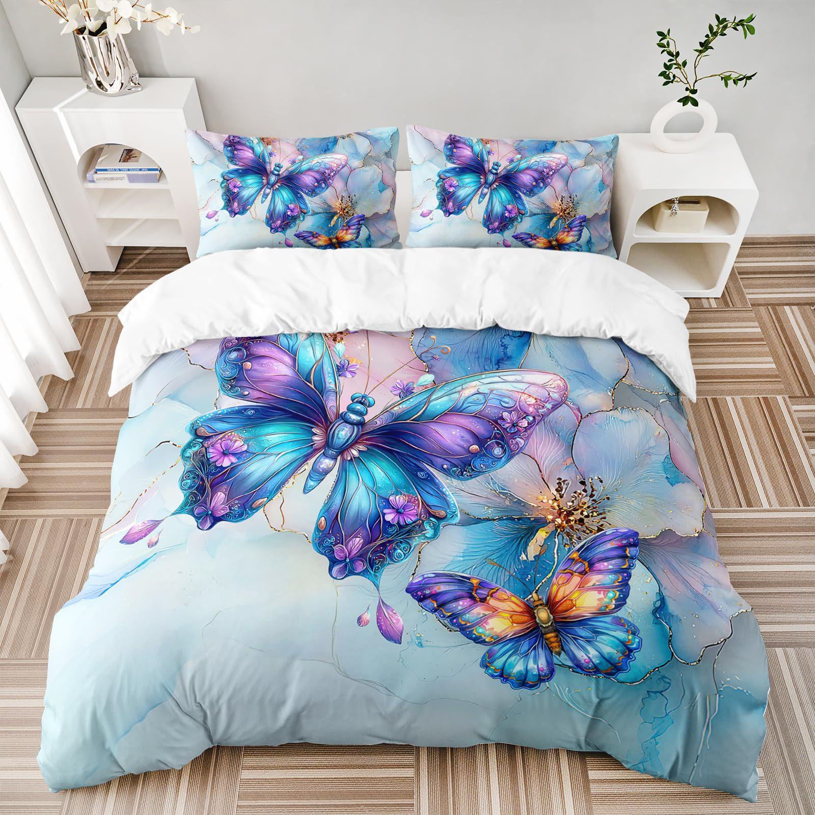 Dreamy Butterfly Down Comforter Set - Bedding Set - 3 Piece Comforter Cover Set 135*200cm