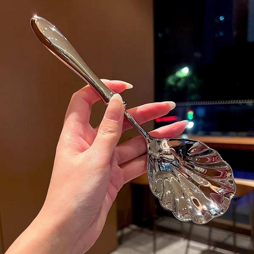 French Dessert Spoons Shell Shape Soup Spoon Creative Table Serving Spoons  Restaurant