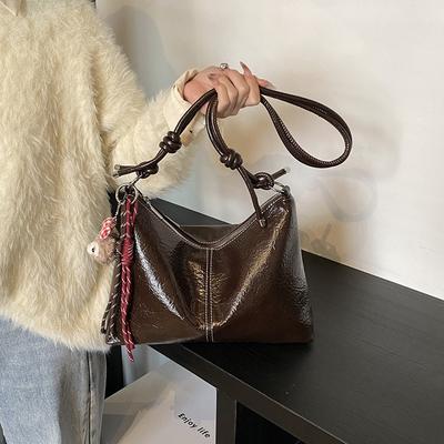 Vintage Temperament Ölwachs Pitot Tasche Fauler Stil Achselhöhle Umhängetasche Messenger Tasche Pendlertasche