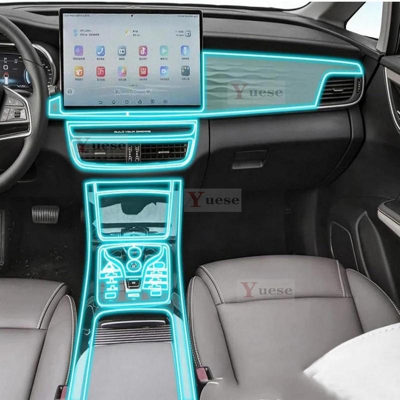For BYD Son MAX - Car Interior Center Console Transparent TPU Protective Film Anti-scratch Sticker