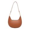 Moon-shaped Moon Underarm Bag Solid Color Women's Hobo Bag Portable Pu Leather Shoulder Bag  Girl