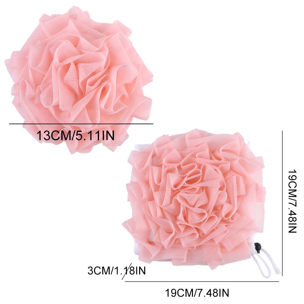 2-In-1 Shower Loofah with Drawstring Bath Loofah Sponge Bath Loofah Shower Washcloth Set for Women Men
