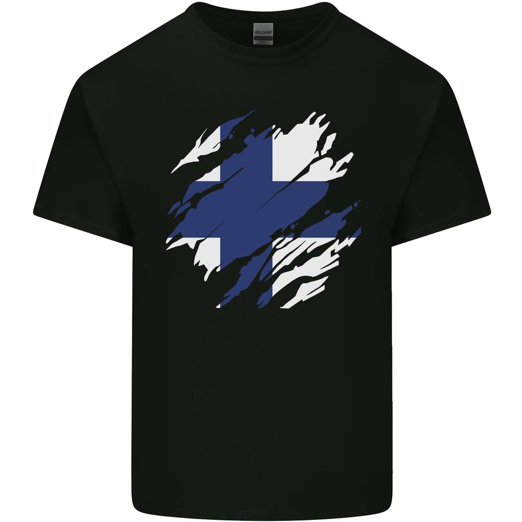 Torn Finland Flag Finnish Day Football Unisexs Light Cotton TShirt