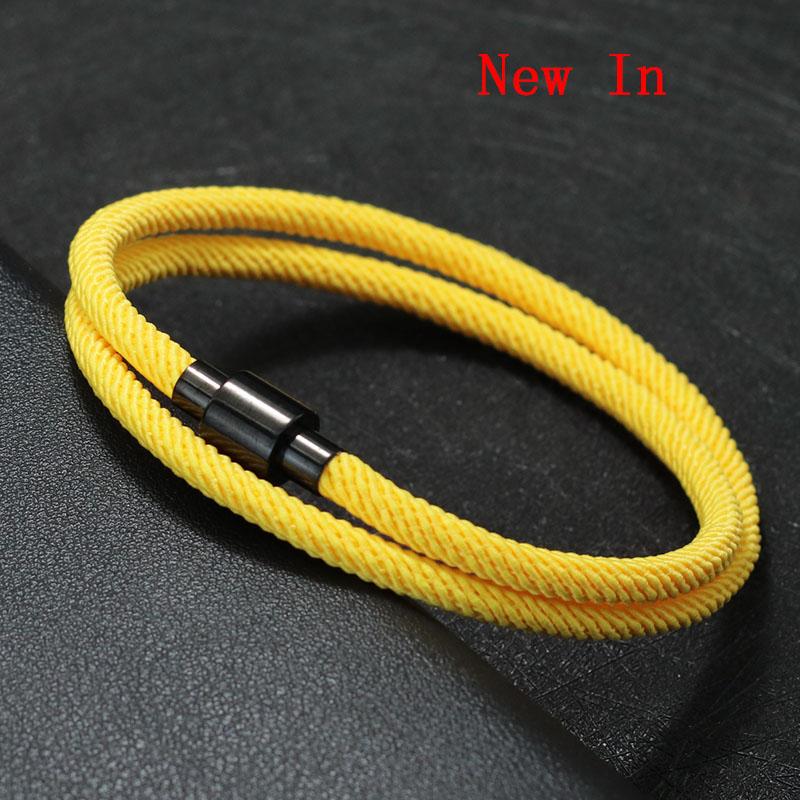 Nový minimalistický náramek s řetízkem 4 mm pro muže z nerezové oceli s magnetickým zapínáním Dvojitý látkový náramek Pulsera Hombre Dárek pro něj
