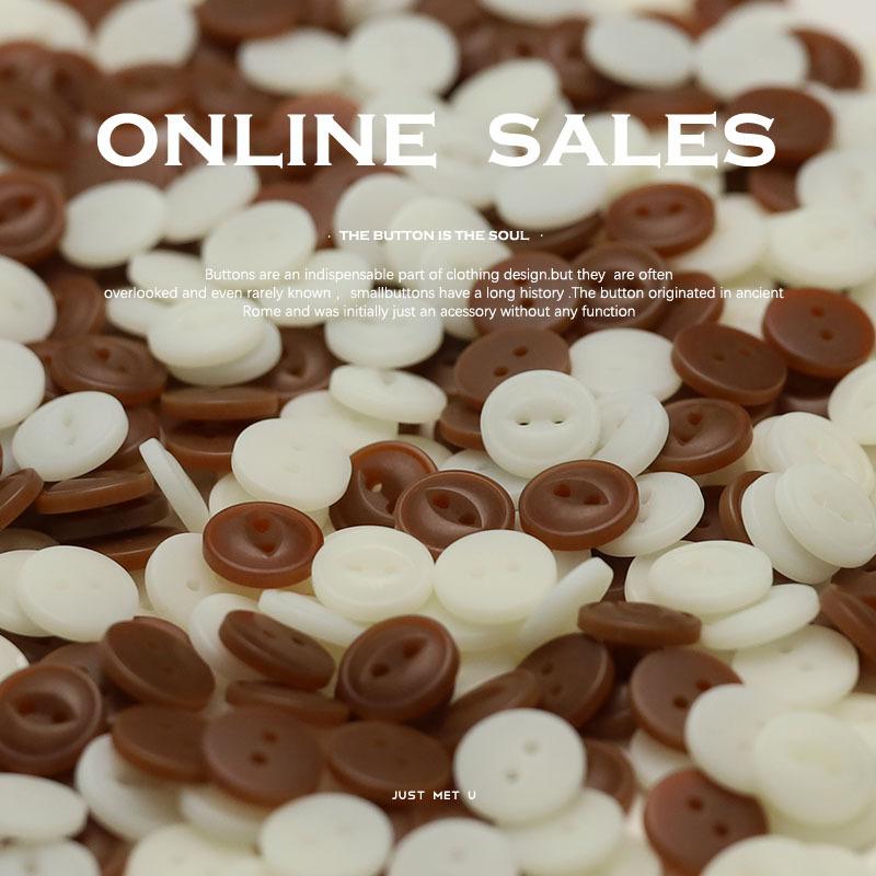 Two-Eye Resin Button Knitted Cardigan Button White Coffee Button Knitted Cardigan Sleeve Collar Button Shirt Top Accessories