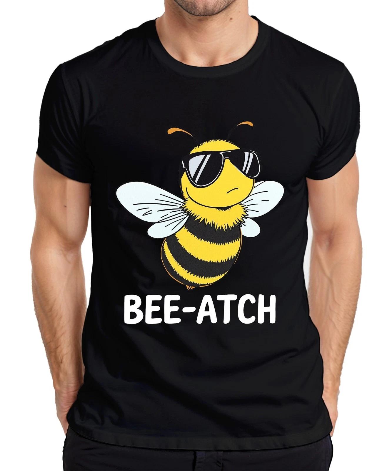 BEE-ATCH Lustige Biene Sonnenbrille Frech Honigbiene Geschenk Herren T-Shirt S