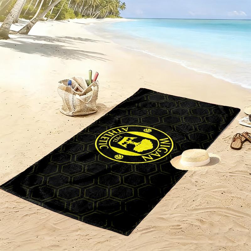 Wigan Athletic FC Tryckt Strandhandduk, Stor Mjuk Snabbtorkande Handduk för Strand Camping Simning