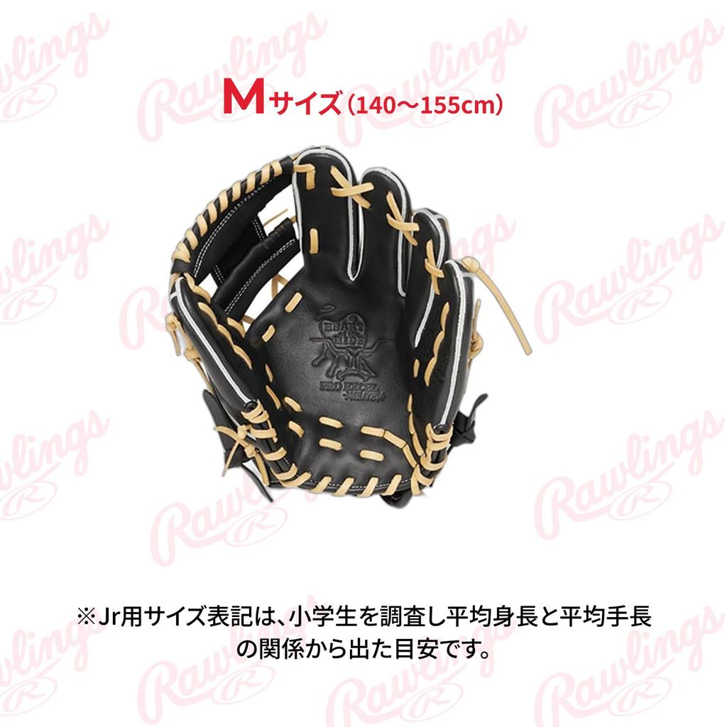 Rawlings Junior PRO EXCEL Baseball Size M HOH® –FS Style– All-Around Glove, Black, (Right-Handed Throw)